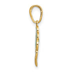 FJC Finejewelers 10 kt Yellow Gold 4-Leaf Clover Enameled Charm 20 x 10 mm