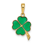FJC Finejewelers 10 kt Yellow Gold 4-Leaf Clover Enameled Charm 20 x 10 mm
