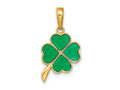FJC Finejewelers 10 kt Yellow Gold 4-Leaf Clover Enameled Charm 20 x 10 mm