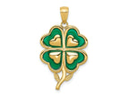 FJC Finejewelers 10 kt Yellow Gold 4-Leaf Clover Charm with Enameled Tips 30 x 20 mm