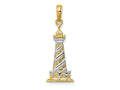FJC Finejewelers 10 kt Yellow Gold and Rhodium Cape Hatteras Lighthouse Charm 27 x 10 mm