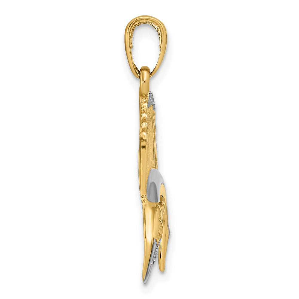 FJC Finejewelers 10 kt Yellow Gold and Rhodium Sailfish Charm 29 x 30 mm