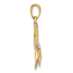 FJC Finejewelers 10 kt Yellow Gold and Rhodium Sailfish Charm 29 x 30 mm