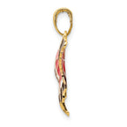 FJC Finejewelers 10 kt Yellow Gold Enameled Butterfly Charm 24 x 31 mm