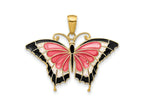 FJC Finejewelers 10 kt Yellow Gold Enameled Butterfly Charm 24 x 31 mm