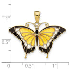 FJC Finejewelers 10 kt Yellow Gold Yellow Enameled Butterfly Charm 24 x 31 mm