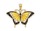 FJC Finejewelers 10 kt Yellow Gold Yellow Enameled Butterfly Charm 24 x 31 mm