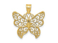 FJC Finejewelers 10 kt Yellow Gold Filigree Butterfly Charm 22 x 20 mm