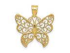 FJC Finejewelers 10 kt Yellow Gold Filigree Butterfly Charm 22 x 20 mm