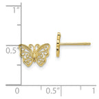 FJC Finejewelers 10 kt Yellow Gold Button Butterfly Post Earrings 7 mm x 9 mm