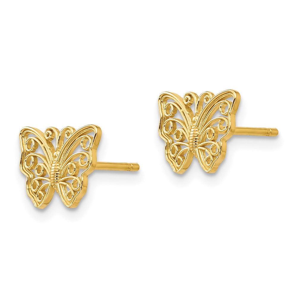 FJC Finejewelers 10 kt Yellow Gold Button Butterfly Post Earrings 7 mm x 9 mm