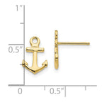 FJC Finejewelers 10 kt Yellow Gold Button Anchor Post Earrings 12 mm x 8 mm