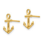FJC Finejewelers 10 kt Yellow Gold Button Anchor Post Earrings 12 mm x 8 mm