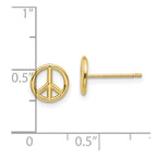 FJC Finejewelers 10 kt Yellow Gold Button Polished Peace Symbol Post Earrings 8 mm x 8 mm