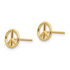 FJC Finejewelers 10 kt Yellow Gold Button Polished Peace Symbol Post Earrings 8 mm x 8 mm