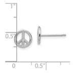 FJC Finejewelers 10 kt White Gold Button Polished Peace Symbol Post Earrings 8 mm x 8 mm