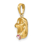 FJC Finejewelers 10 kt Yellow Gold Birthstone 3-D October/Synthetic Stone Shoe Charm 19 x 7 mm