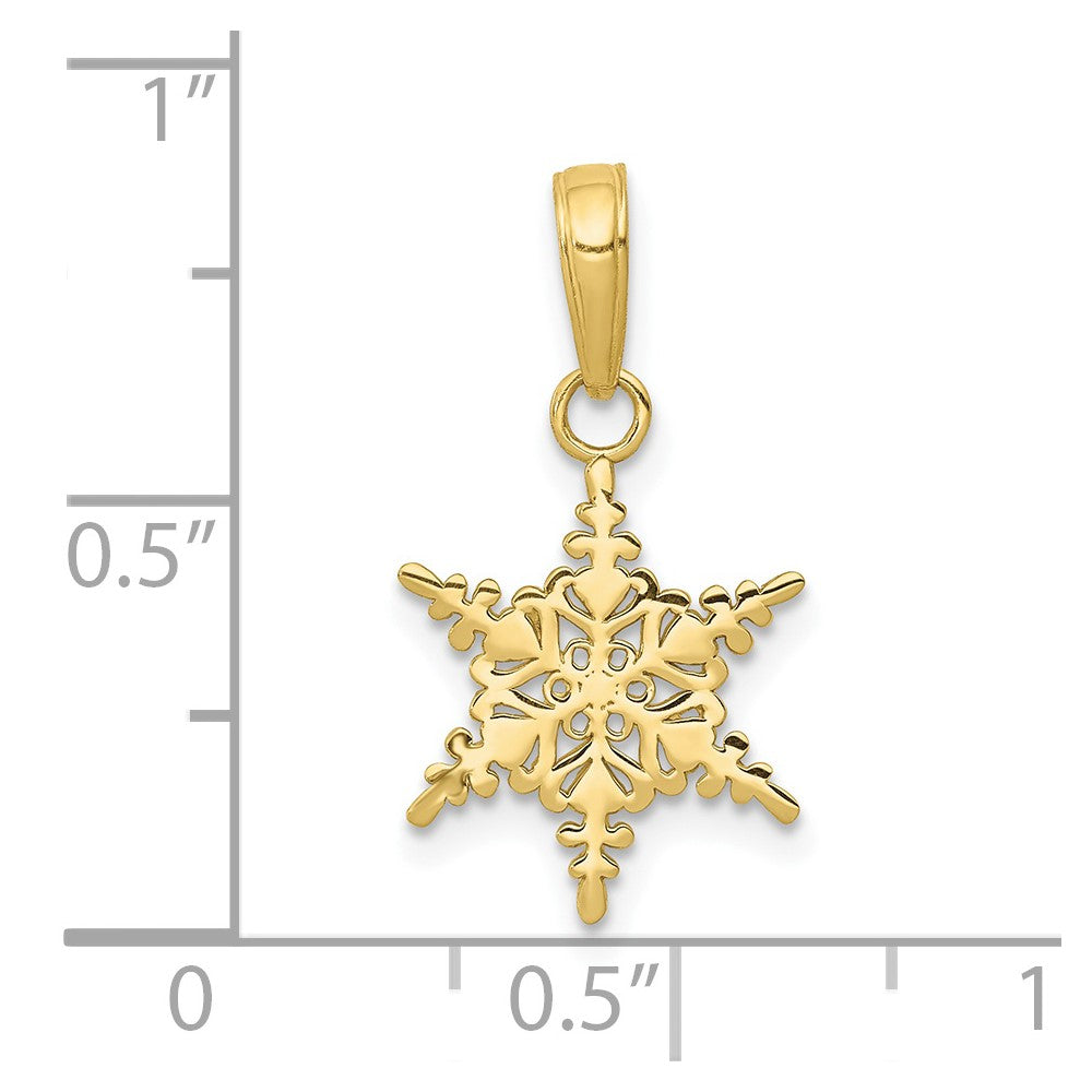 FJC Finejewelers 10 kt Yellow Gold Small Snowflake Charm 21 x 12 mm