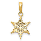 FJC Finejewelers 10 kt Yellow Gold Small Snowflake Charm 21 x 12 mm