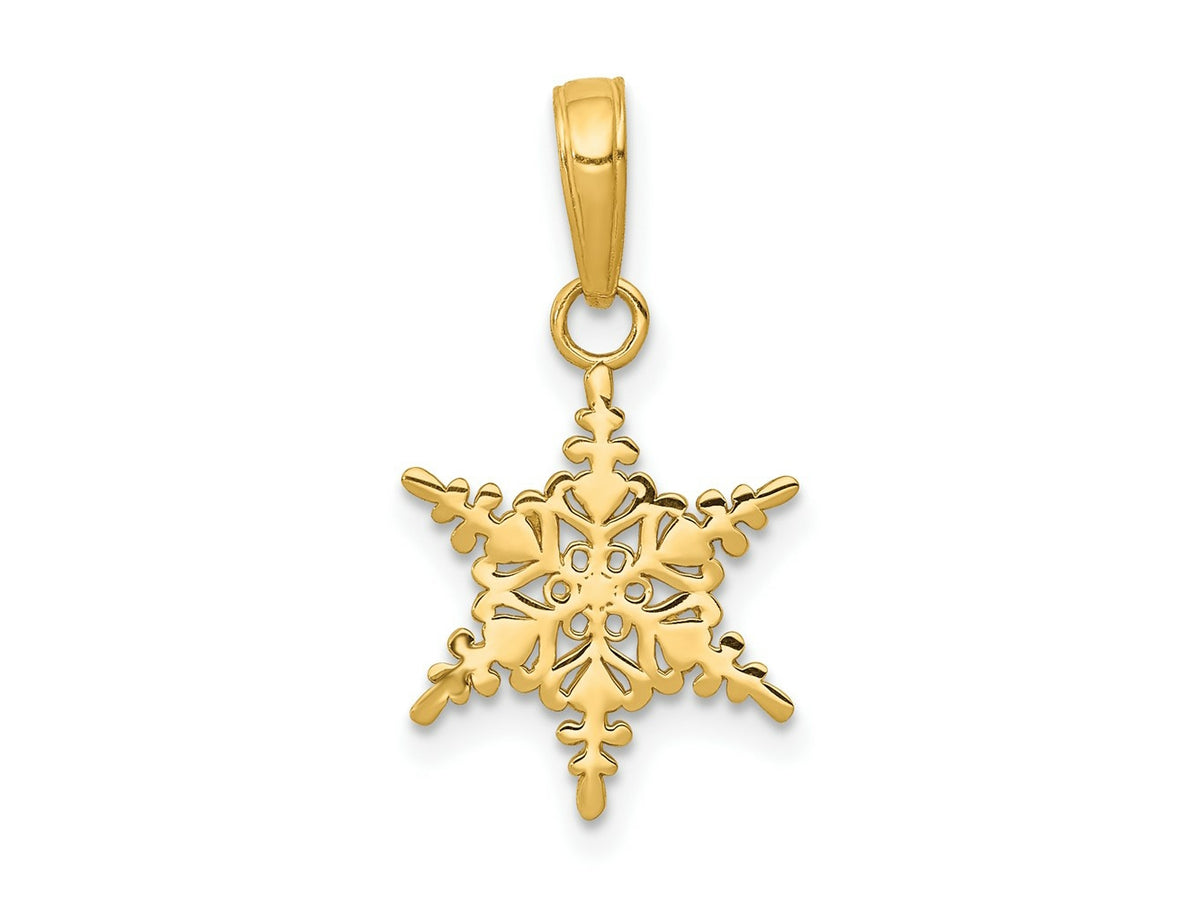 FJC Finejewelers 10 kt Yellow Gold Small Snowflake Charm 21 x 12 mm