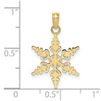 FJC Finejewelers 10 kt Yellow Gold Polished Snowflake Charm 21 x 15 mm