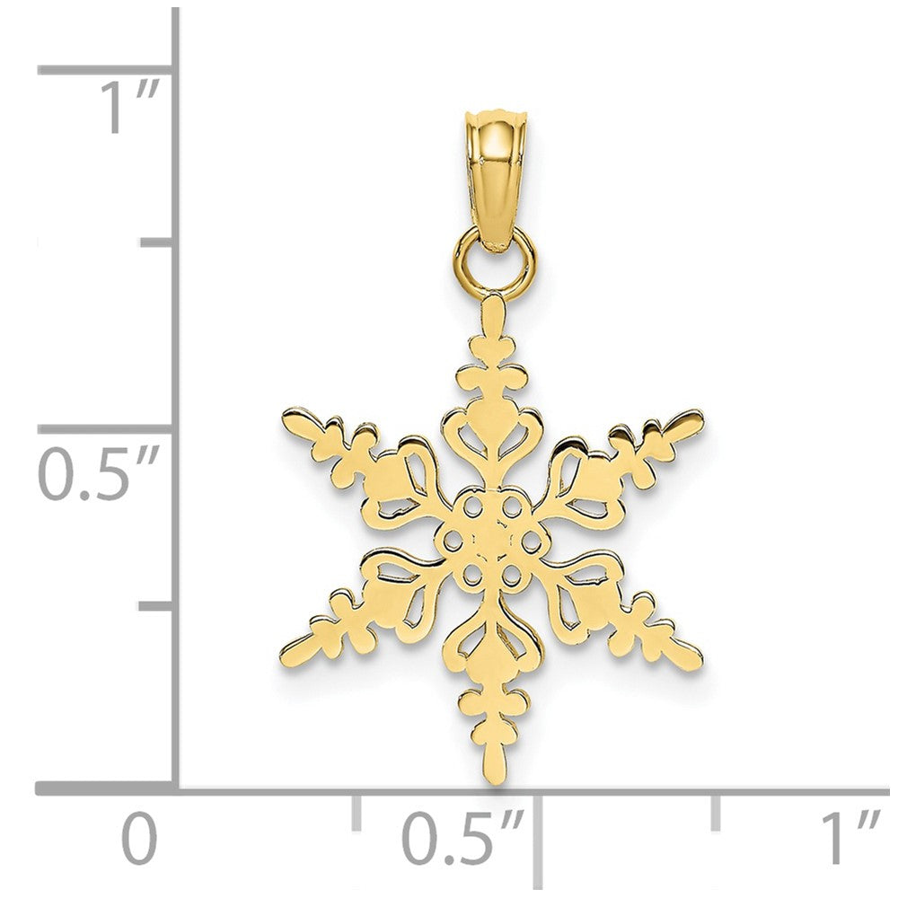 FJC Finejewelers 10 kt Yellow Gold Polished Snowflake Charm 21 x 15 mm
