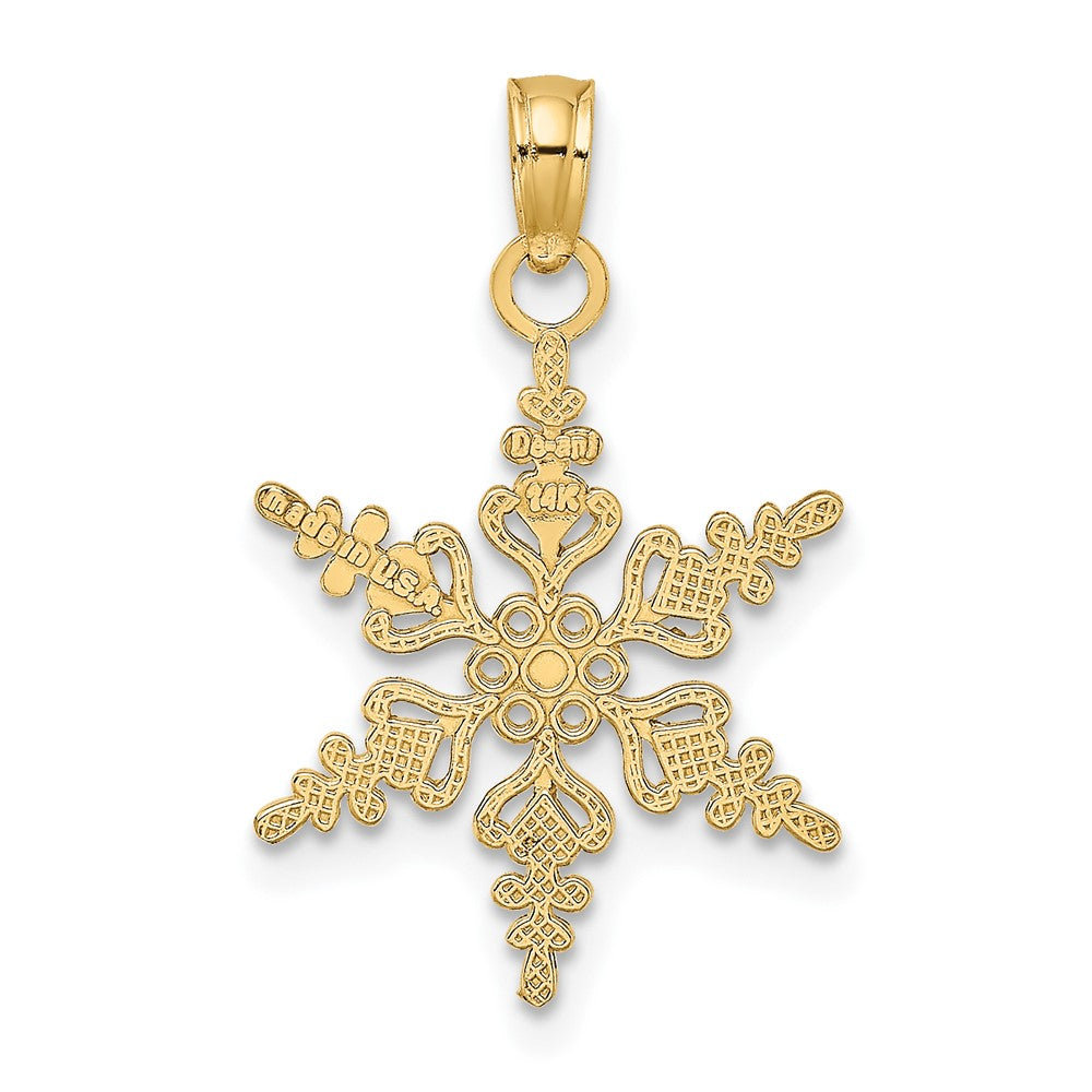 FJC Finejewelers 10 kt Yellow Gold Polished Snowflake Charm 21 x 15 mm