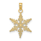 FJC Finejewelers 10 kt Yellow Gold Polished Snowflake Charm 21 x 15 mm