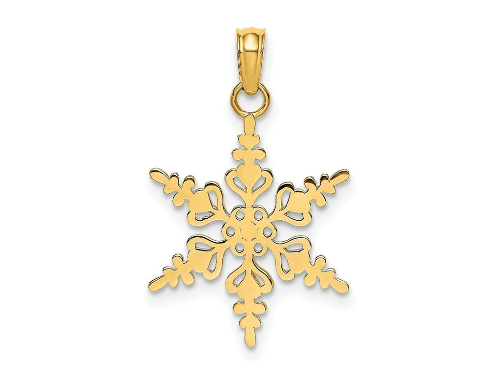 FJC Finejewelers 10 kt Yellow Gold Polished Snowflake Charm 21 x 15 mm
