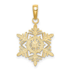 FJC Finejewelers 10 kt Yellow Gold Snowflake Charm 25 x 16 mm