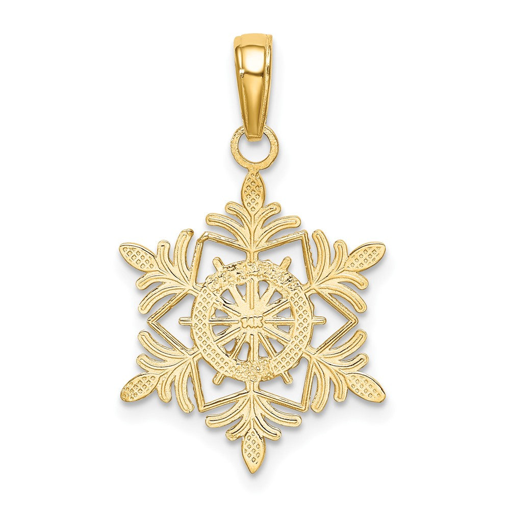 FJC Finejewelers 10 kt Yellow Gold Snowflake Charm 25 x 16 mm