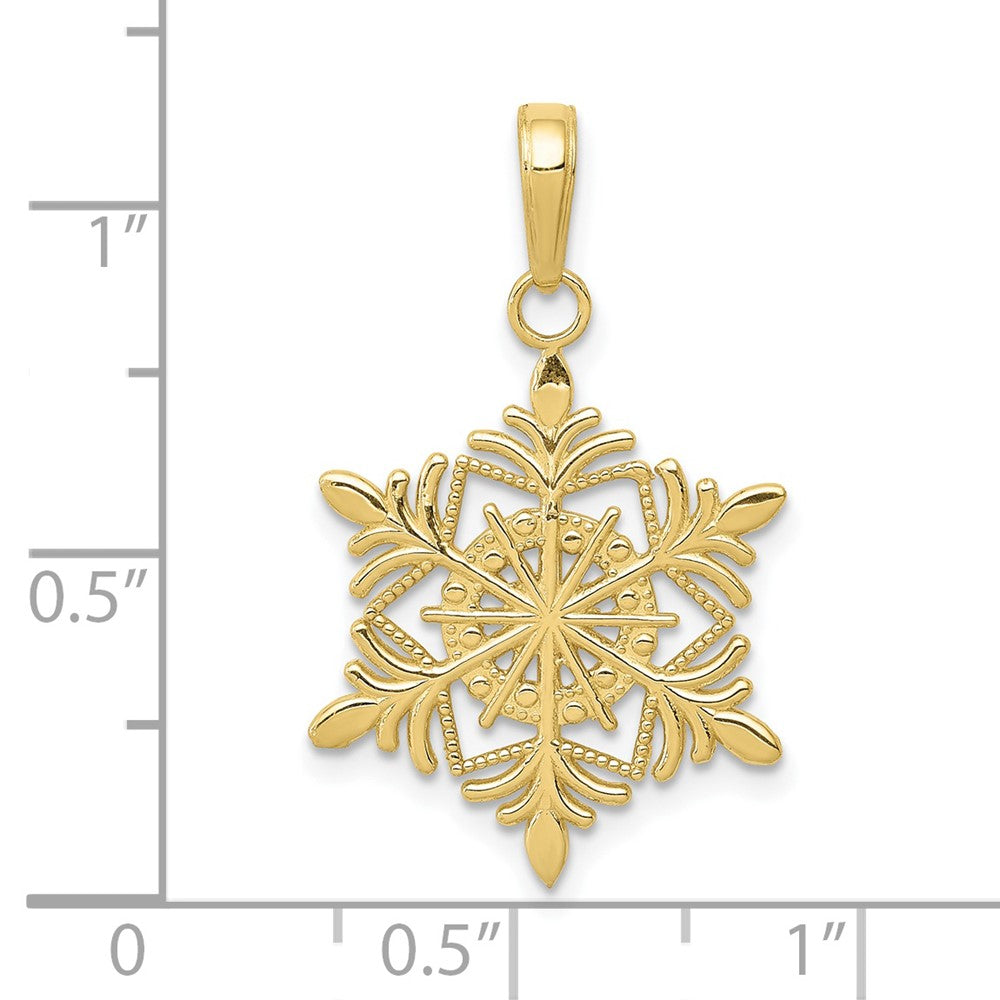 FJC Finejewelers 10 kt Yellow Gold Snowflake Charm 25 x 16 mm