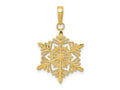 FJC Finejewelers 10 kt Yellow Gold Snowflake Charm 25 x 16 mm