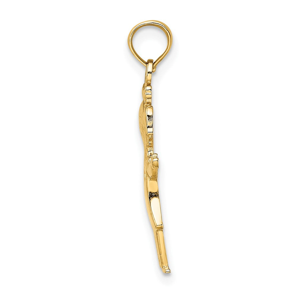 FJC Finejewelers 10 kt Yellow Gold Solid Polished Girl with Pig-Tails Charm 22 x 13 mm