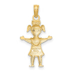 FJC Finejewelers 10 kt Yellow Gold Solid Polished Girl with Pig-Tails Charm 22 x 13 mm