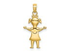 FJC Finejewelers 10 kt Yellow Gold Solid Polished Girl with Pig-Tails Charm 22 x 13 mm