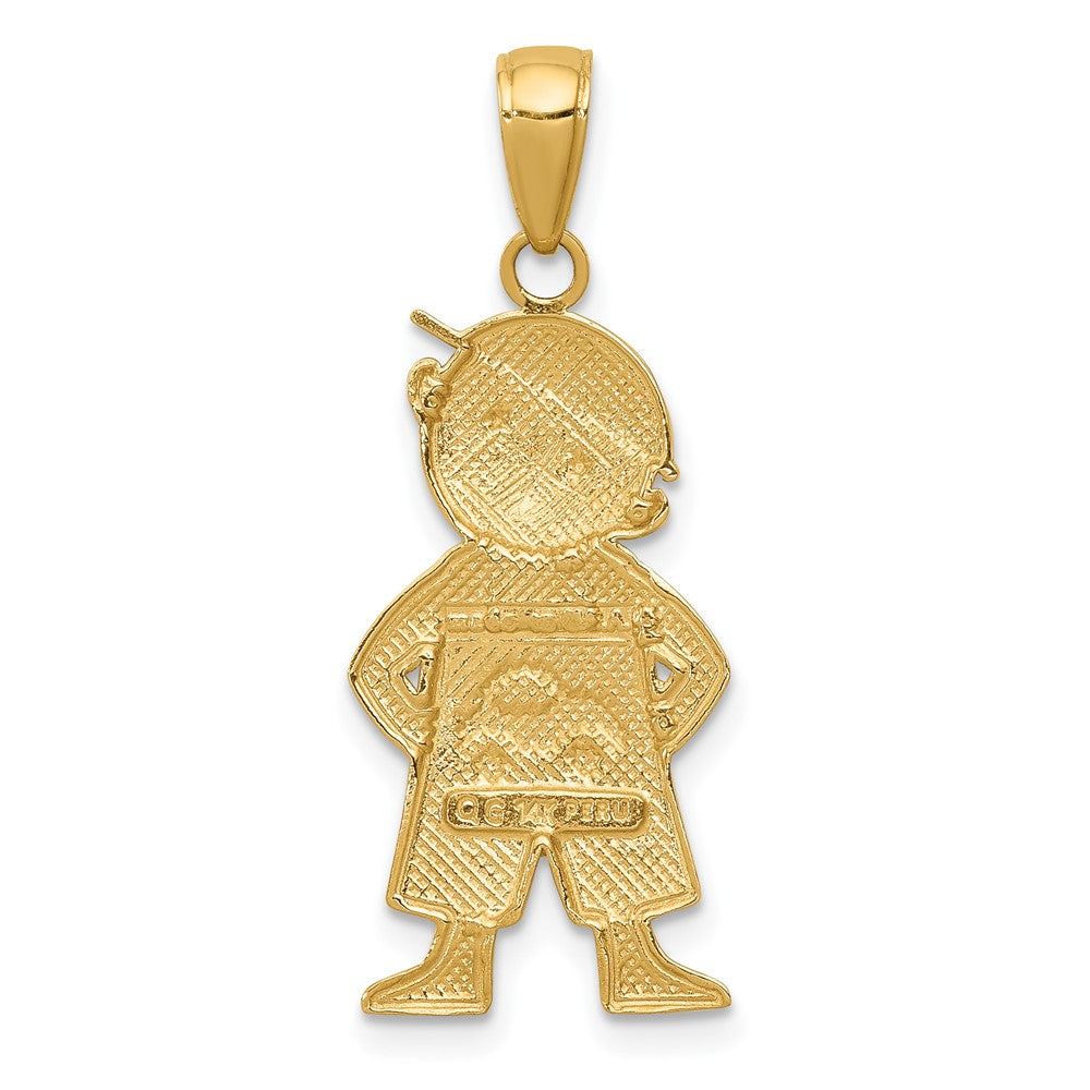 FJC Finejewelers 10 kt Yellow Gold and Rhodium Boy with Hands in Pockets Charm 30 x 12 mm