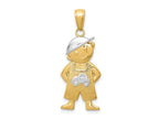 FJC Finejewelers 10 kt Yellow Gold and Rhodium Boy with Hands in Pockets Charm 30 x 12 mm