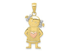 FJC Finejewelers 10 kt Yellow Gold Themed Yellow and w/Rhodium Girl Charm 30 mm x 14 mm