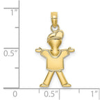 FJC Finejewelers 10 kt Yellow Gold Polished Full Body Boy Charm 23 x 13 mm
