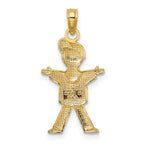 FJC Finejewelers 10 kt Yellow Gold Polished Full Body Boy Charm 23 x 13 mm