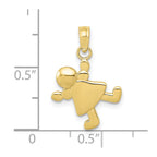 FJC Finejewelers 10 kt Yellow Gold Little Girl Charm 19 x 13 mm