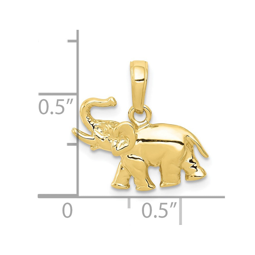 FJC Finejewelers 10 kt Yellow Gold Polished Elephant Charm 13 x 17 mm