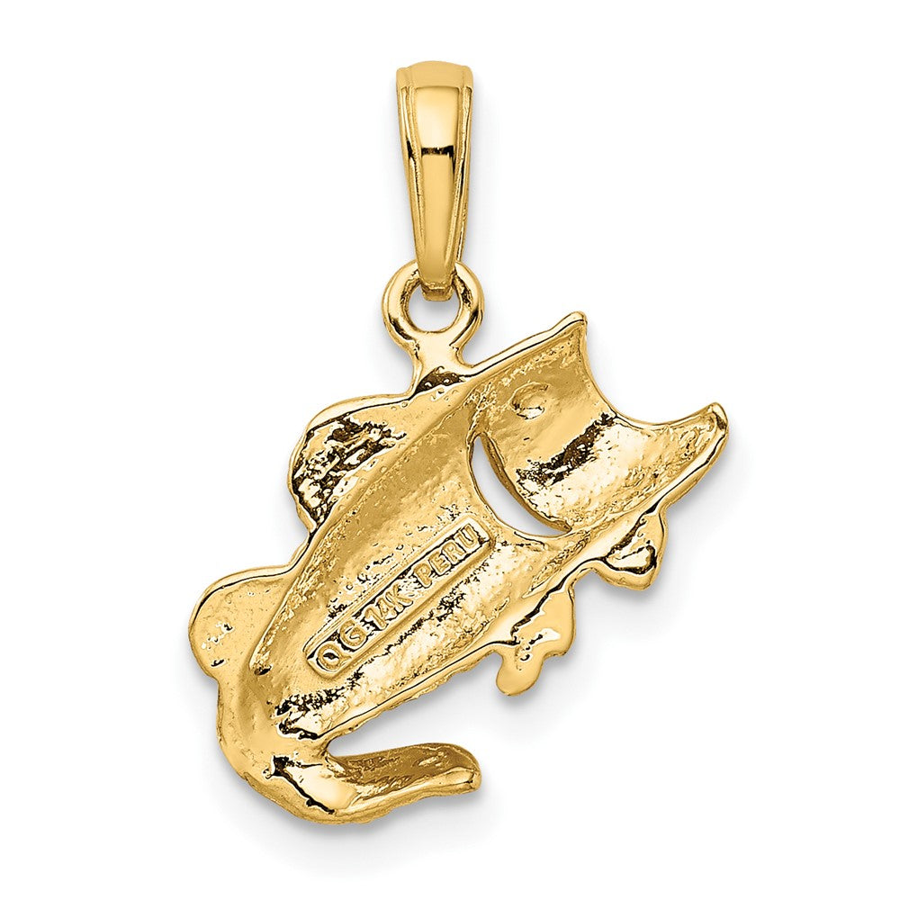 FJC Finejewelers 10 kt Yellow Gold Large Mouth Bass Fish Small Charm 16 x 18 mm