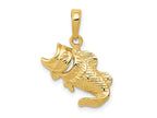 FJC Finejewelers 10 kt Yellow Gold Large Mouth Bass Fish Small Charm 16 x 18 mm