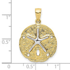 FJC Finejewelers 10 kt Two Tone Gold Two Tone Sand Dollar with Starfish Charm 22 x 20 mm