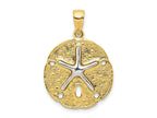 FJC Finejewelers 10 kt Two Tone Gold Two Tone Sand Dollar with Starfish Charm 22 x 20 mm