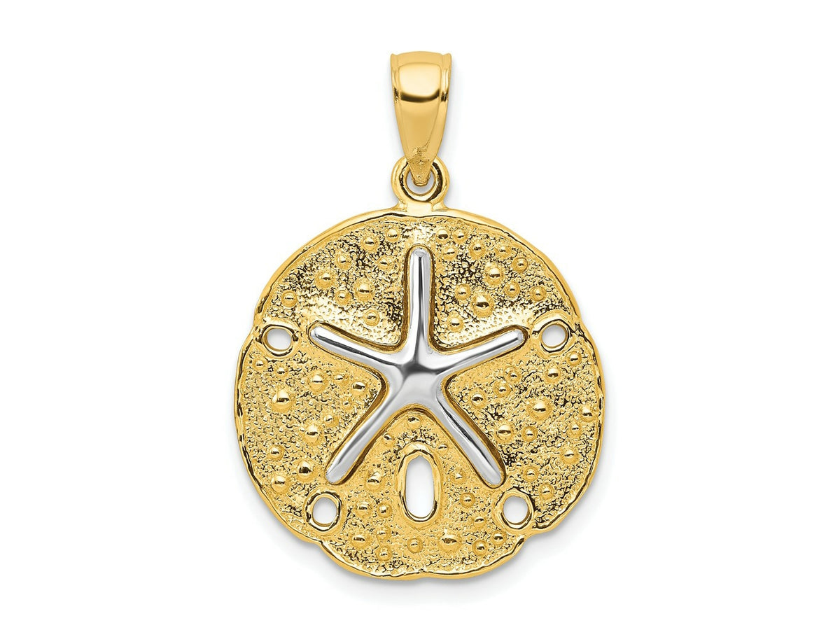 FJC Finejewelers 10 kt Two Tone Gold Two Tone Sand Dollar with Starfish Charm 22 x 20 mm