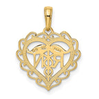 FJC Finejewelers 10 kt Yellow Gold Registered Nurse Heart Charm 18 x 18 mm