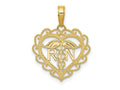 FJC Finejewelers 10 kt Yellow Gold Registered Nurse Heart Charm 18 x 18 mm